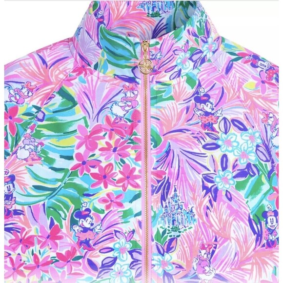 Disney Parks Lilly Pulitzer Jacket XSmall 3/4 Zip Pullover Dreamin Minnie… - Picture 2 of 7